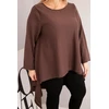 Moteriška Plus Size asimetrinio kirpimo tunika, ruda