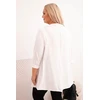 Moteriška Plus Size balta asimetrinė palaidinė