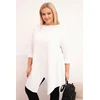 Moteriška Plus Size balta asimetrinė palaidinė