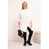 Moteriška Plus Size balta asimetrinė palaidinė