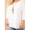 Moteriška Plus Size balta asimetrinė palaidinė