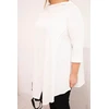 Moteriška Plus Size balta asimetrinė palaidinė