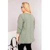 Moteriška Plus Size chaki palaidinė su asimetriniu apačios kraštu ir iškirpimais
