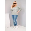 Moteriška Plus Size chaki palaidinė su užrašu „Love You More“