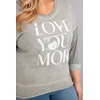 Moteriška Plus Size chaki palaidinė su užrašu „Love You More“
