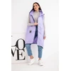 Moteriška Plus Size dygsniuota liemenė su gobtuvu ir užtrauktuku, šviesiai violetinė