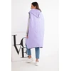 Moteriška Plus Size dygsniuota liemenė su gobtuvu ir užtrauktuku, šviesiai violetinė