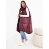 Moteriška Plus Size dygsniuota liemenė su gobtuvu ir užtrauktuku, turkio spalvos