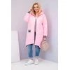 Moteriška Plus Size dygsniuota striukė su gobtuvu, rožinės spalvos