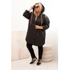 Moteriška Plus Size dygsniuota striukė su gobtuvu ir HOPE, juodos spalvos