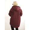 Moteriška Plus Size dygsniuota striukė su gobtuvu, bordo spalvos