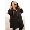 Moteriška Plus Size dygsniuota striukė su gobtuvu ir HOPE, juodos spalvos