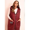 Moteriška Plus Size liemenė su gobtuvu, bordo spalvos