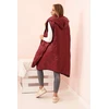 Moteriška Plus Size liemenė su gobtuvu, bordo spalvos