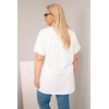 Moteriška Plus Size medvilninė palaidinė su drugelio aplikacijomis, balta