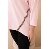Moteriška Plus Size medvilninė palaidinė su rožinėmis leopardo juostomis
