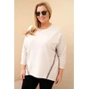 Moteriška Plus Size medvilninė palaidinė su leopardo rašto detalėmis, smėlio spalvos
