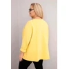 Moteriška Plus Size medvilninė palaidinė ilgomis rankovėmis, geltonos spalvos