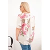 Moteriška Plus Size medvilninė palaidinė su gėlių raštu, smėlio spalvos