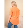 Moteriška Plus Size medvilninė palaidinė su sagomis, oranžinės spalvos