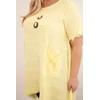 Moteriška Plus Size medvilninė suknelė, geltonos spalvos