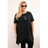 Moteriška Plus Size medvilninė suknelė, juodos spalvos