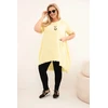 Moteriška Plus Size medvilninė suknelė, geltonos spalvos