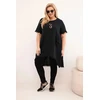 Moteriška Plus Size medvilninė suknelė, juodos spalvos