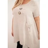 Moteriška Plus Size medvilninė suknelė, smėlio spalvos