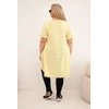 Moteriška Plus Size medvilninė suknelė, geltonos spalvos