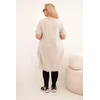 Moteriška Plus Size medvilninė suknelė, smėlio spalvos