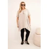 Moteriška Plus Size medvilninė suknelė, smėlio spalvos