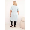 Moteriška Plus Size medvilninė suknelė su asimetriniu apačios kirpimu, mėlynos spalvos