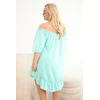 Moteriška Plus Size medvilninė suknelė su raukiniais, mėtų spalvos