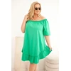Moteriška Plus Size medvilninė suknelė su raukiniais, žalia