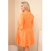 Moteriška Plus Size medvilninė suknelė su raukiniais, oranžinės spalvos