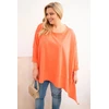 Moteriška Plus Size medvilninė tunika su asimetrišku apačios kirpimu, persikų spalvos