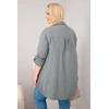 Moteriška Plus Size muslininė palaidinė, tamsiai pilkos spalvos