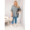 Moteriška Plus Size muslininė palaidinė, tamsiai pilkos spalvos