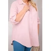 Moteriška Plus Size muslino palaidinė, pudrinės rožinės spalvos