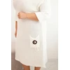 Moteriška Plus Size oversize moherio suknelė su kišene, ekru spalvos