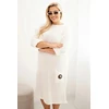 Moteriška Plus Size oversize moherio suknelė su kišene, ekru spalvos