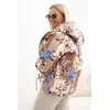 Moteriška Plus Size oversize striukė su gobtuvu, fango spalvos