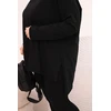 Moteriška Plus Size palaidinė ilgomis rankovėmis, juodos spalvos