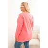 Moteriška Plus Size palaidinė ilgomis rankovėmis, rožinės spalvos