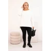 Moteriška Plus Size palaidinė ilgomis rankovėmis, balta