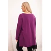 Moteriška Plus Size palaidinė ilgomis rankovėmis, tamsiai violetinė
