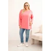 Moteriška Plus Size palaidinė ilgomis rankovėmis, rožinės spalvos