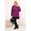Moteriška Plus Size palaidinė ilgomis rankovėmis, tamsiai violetinė