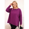 Moteriška Plus Size palaidinė ilgomis rankovėmis, tamsiai violetinė